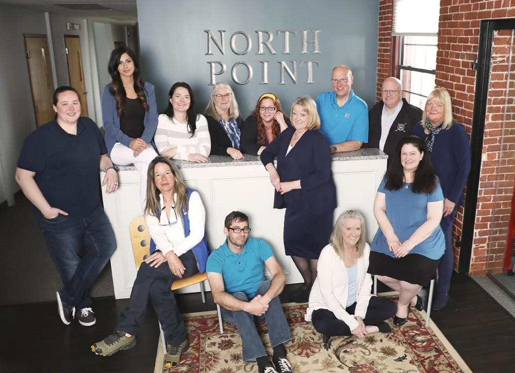North Point Team in office lobby